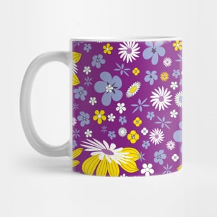 Cool Pattern Neck Gator Purple and Yellow Floral Pattern Mug